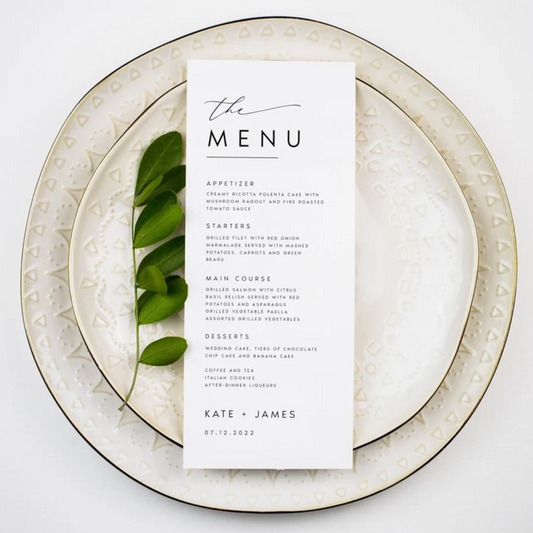 Wedding Menu Templates