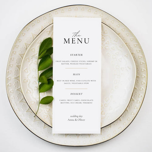 Classy Wedding Menu Templates